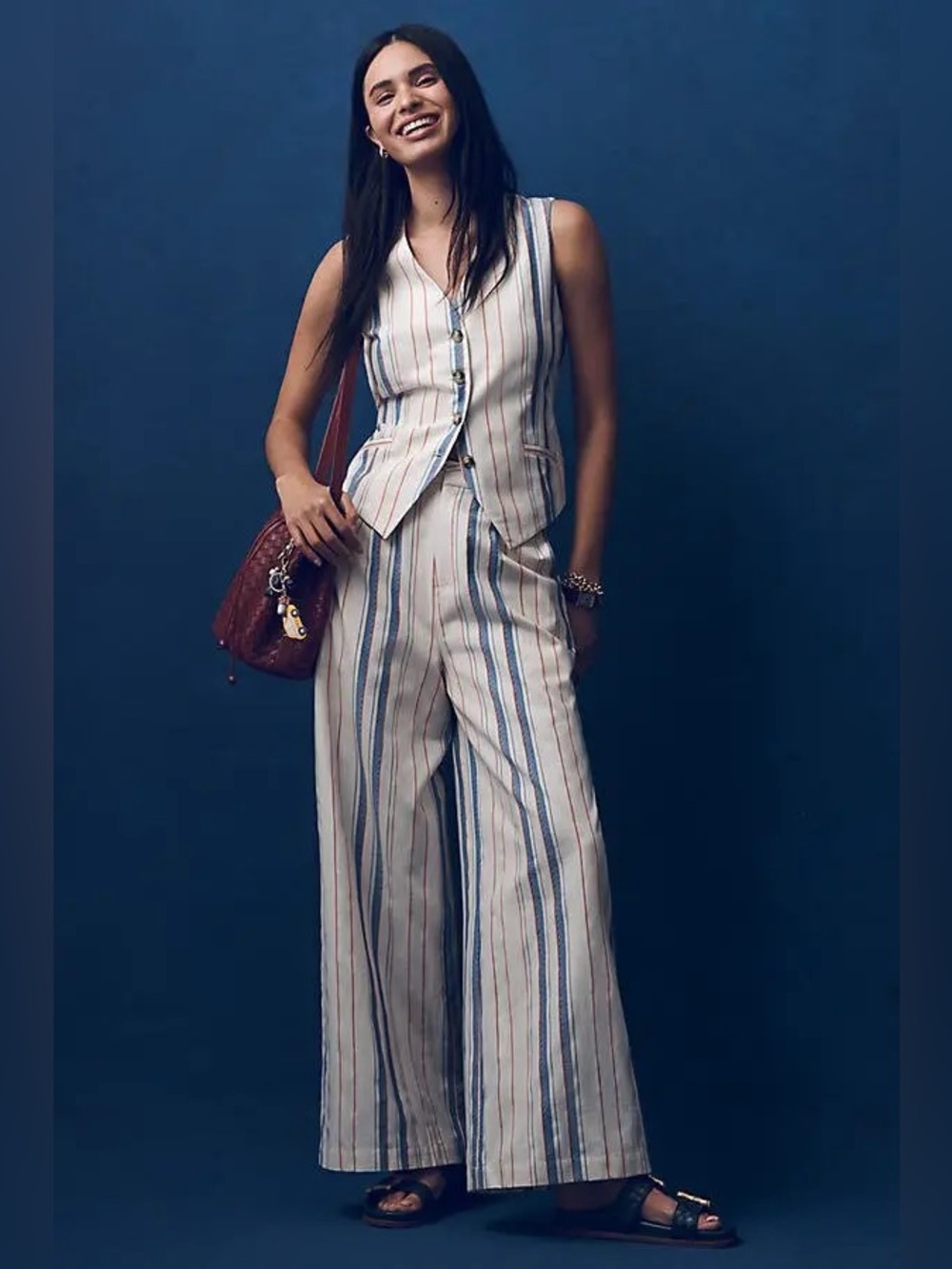 Anthropologie “Layered” brand Vest Suit. Sz 6, pants hemmed.